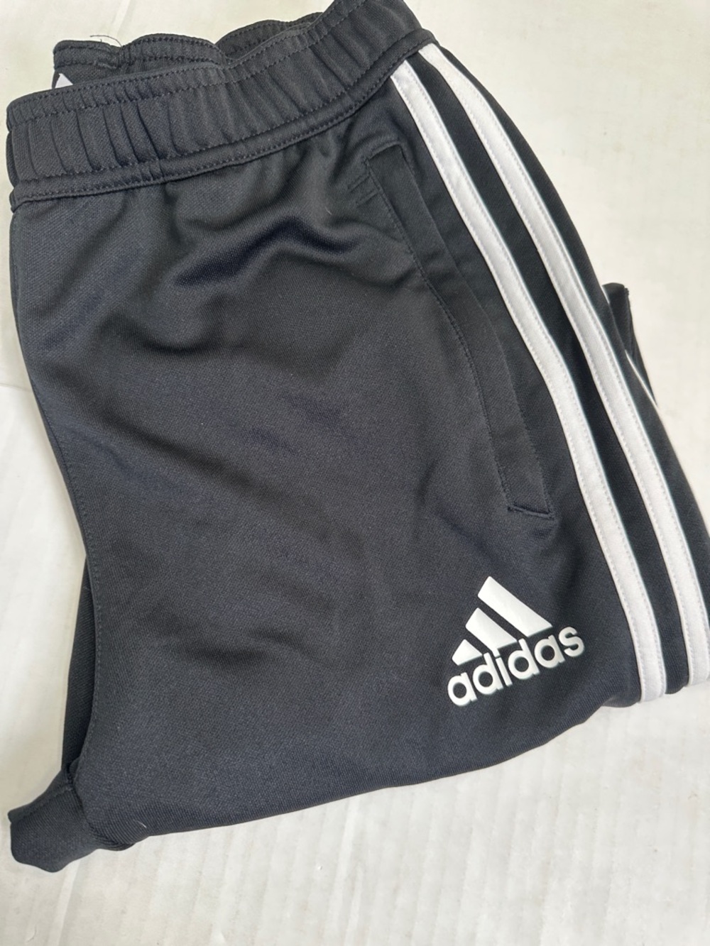 Adidas Black Track Pants Pull On Youth Kids Unisex Size Large